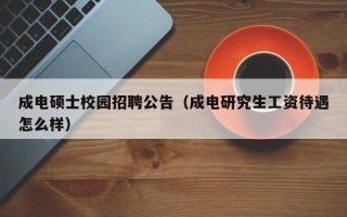 成电硕士校园招聘公告（成电研究生工资待遇怎么样）