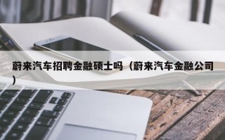蔚来汽车招聘金融硕士吗（蔚来汽车金融公司）