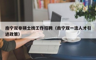 南宁双非硕士找工作招聘（南宁双一流人才引进政策）