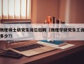 物理硕士研究生岗位招聘（物理学研究生工资多少?）