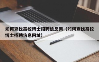 如何查找高校博士招聘信息网（如何查找高校博士招聘信息网址）