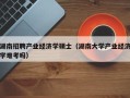 湖南招聘产业经济学硕士（湖南大学产业经济学难考吗）
